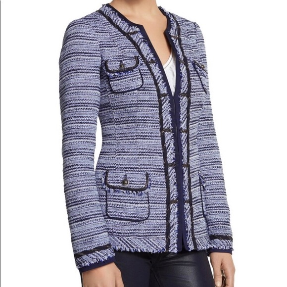 WHBM Blue Tweed Jacket - Picture 2 of 6